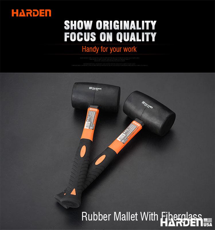 Black Rubber Mallet with Fiberglass Handle