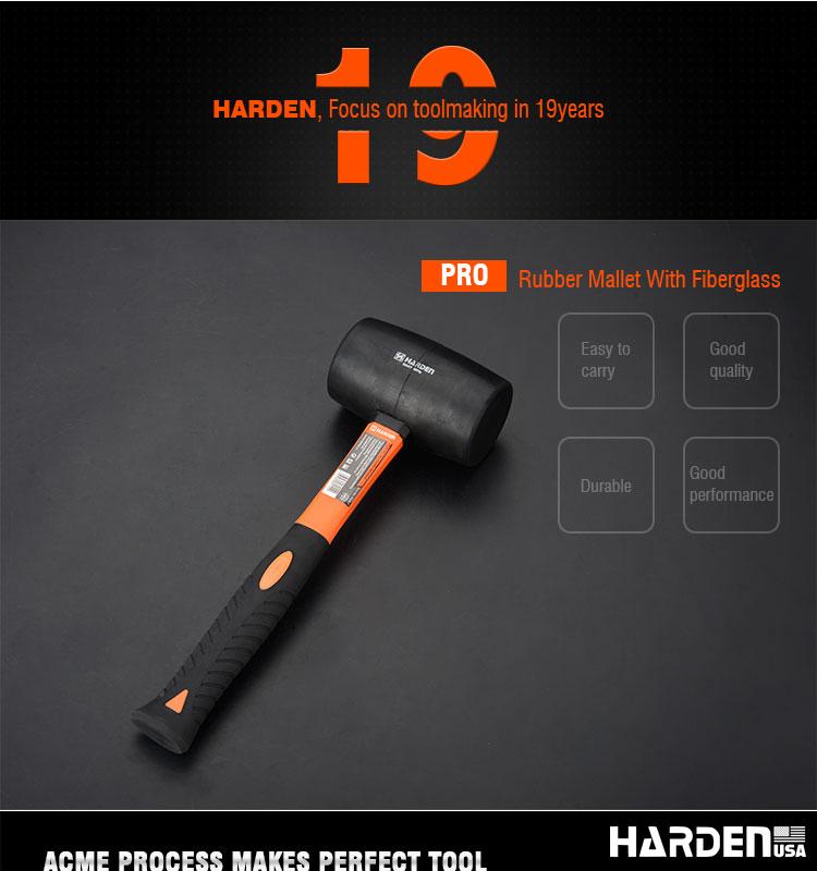 Black Rubber Mallet with Fiberglass Handle