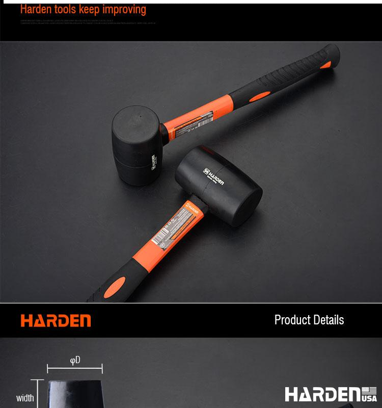 Black Rubber Mallet with Fiberglass Handle