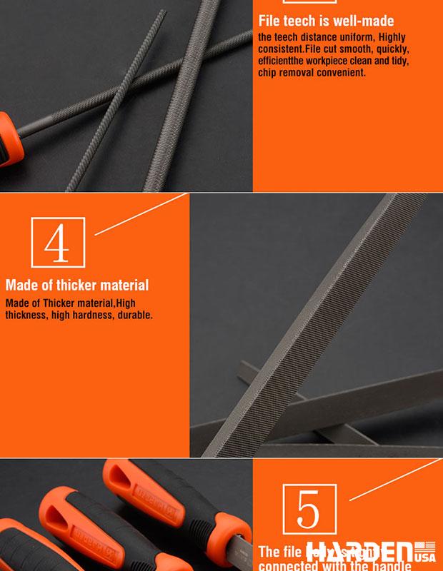 Round second cut file with soft handle