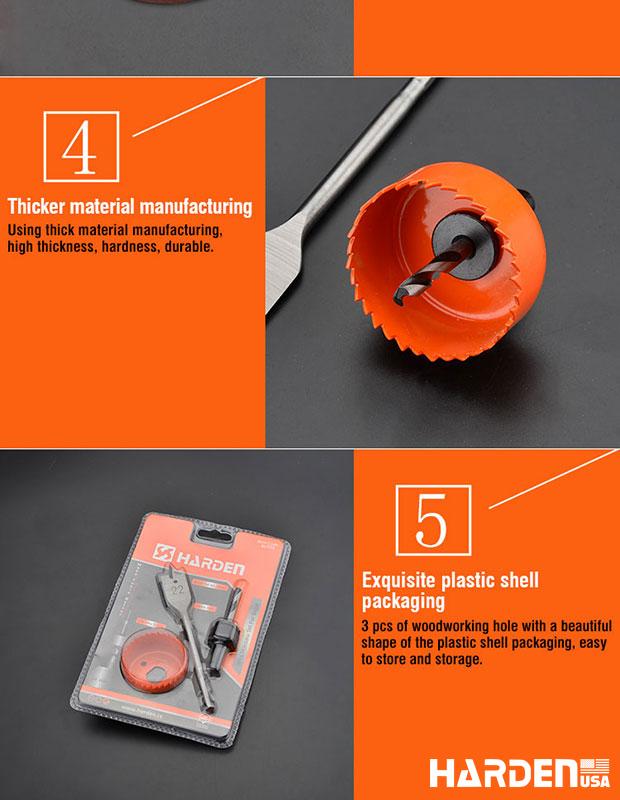 3Pcs Hole saw Set For wood