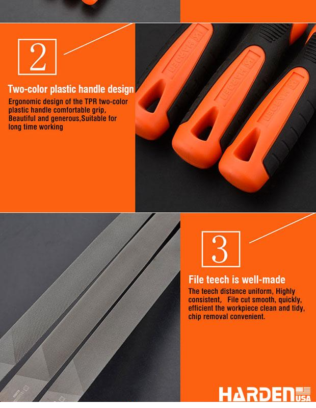 Flat smooth file with soft handle