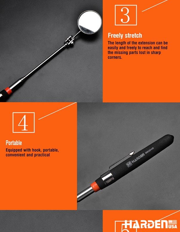 175-490mm Telescopic Shaft Inspection Mirror