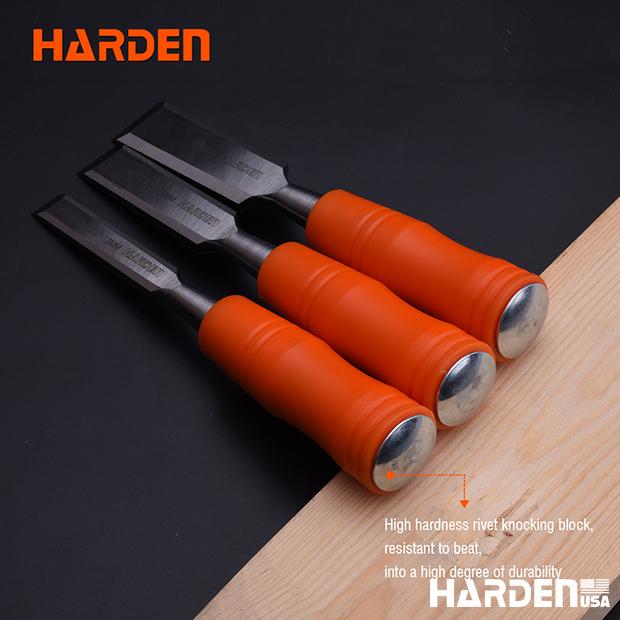 3Pcs Orange circular handle wood chisel set