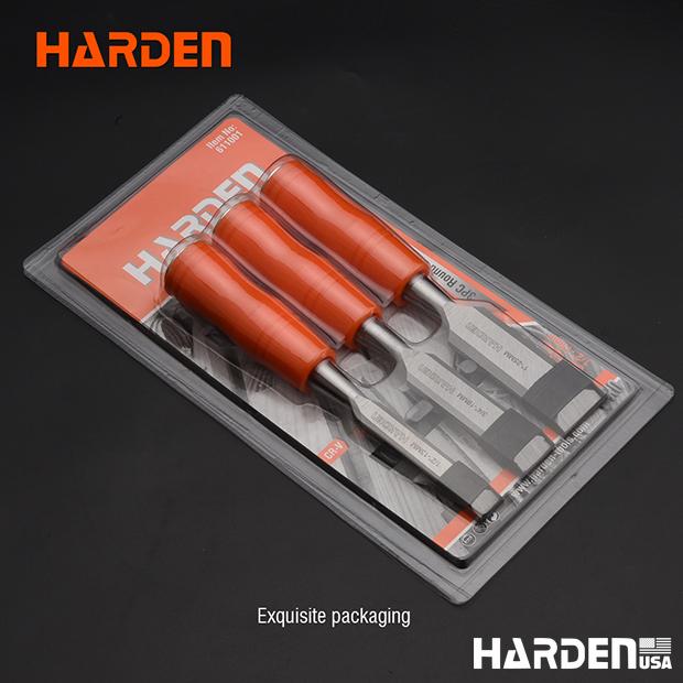 3Pcs Orange circular handle wood chisel set