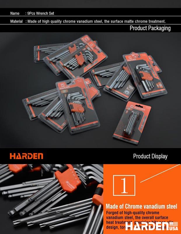 9Pcs Long Ball Key Wrench