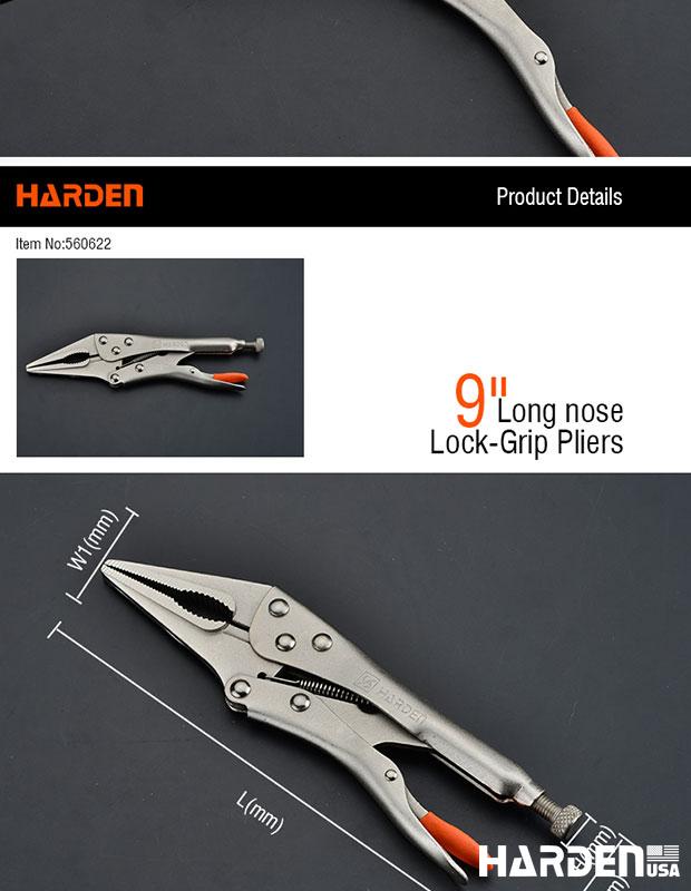 9" Long Nose Lock Grip Plier