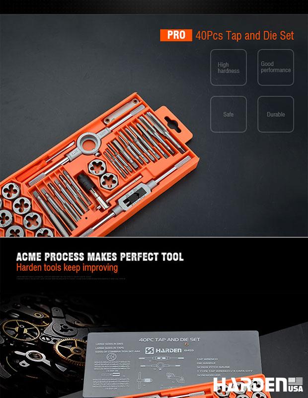 40Pcs Metric Tap and Die Set