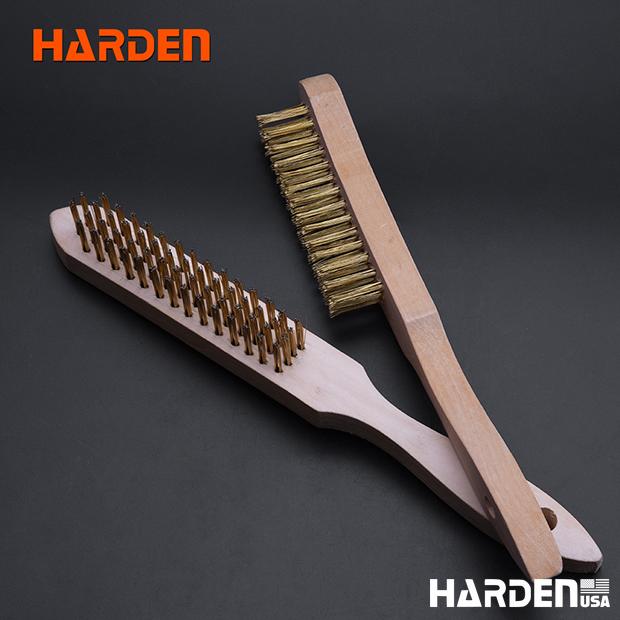 4row Stainless steel Brush with wood handle