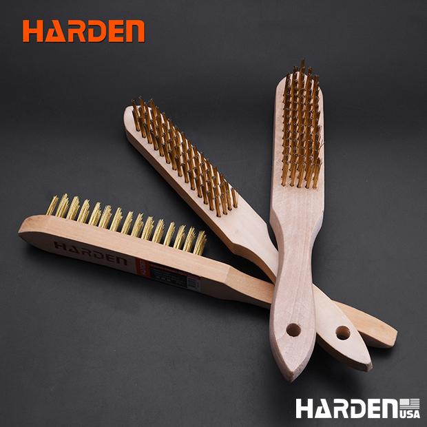 4row Stainless steel Brush with wood handle