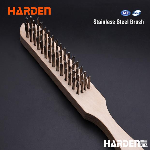4row Stainless steel Brush with wood handle