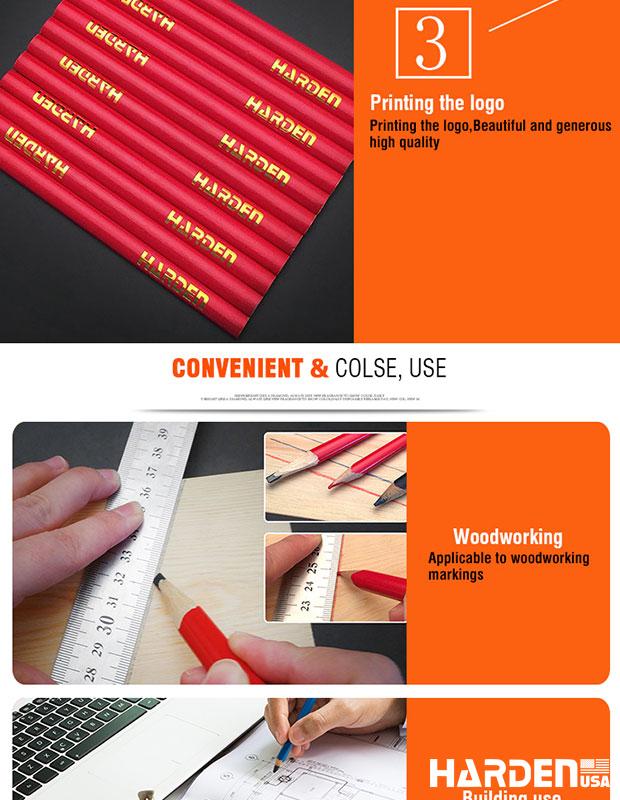 12Pcs Oval Carpentry Pencil
