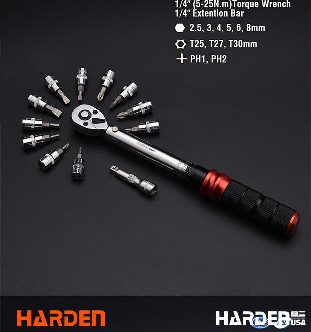 5-25N.m 13Pcs 1/4" Torque Wrench Set