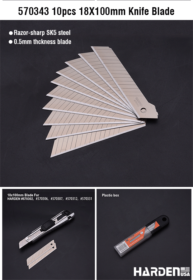 10Pcs 9x80mm Knife Blades