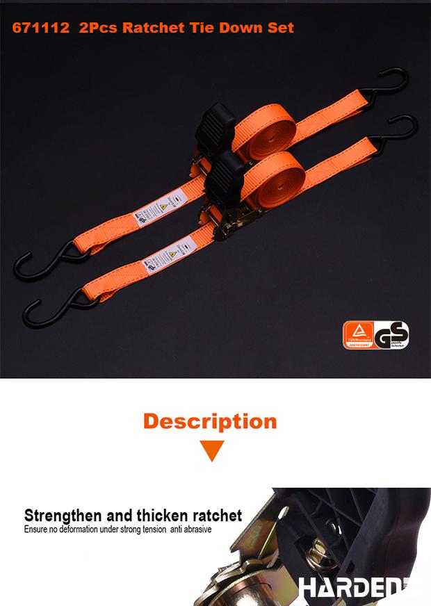 4Pcs Ratchet Tie Down Set