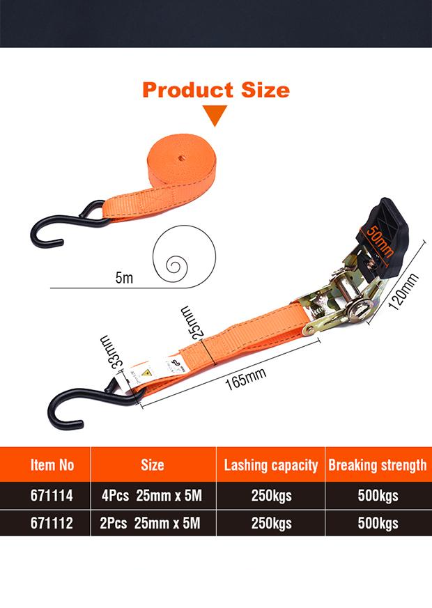 4Pcs Ratchet Tie Down Set