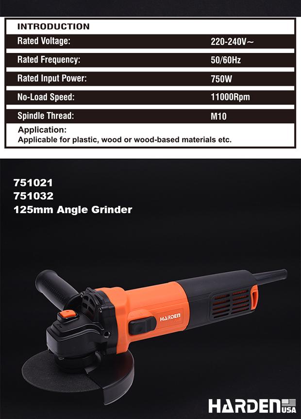 850W/125MM/110V Angle Grinder