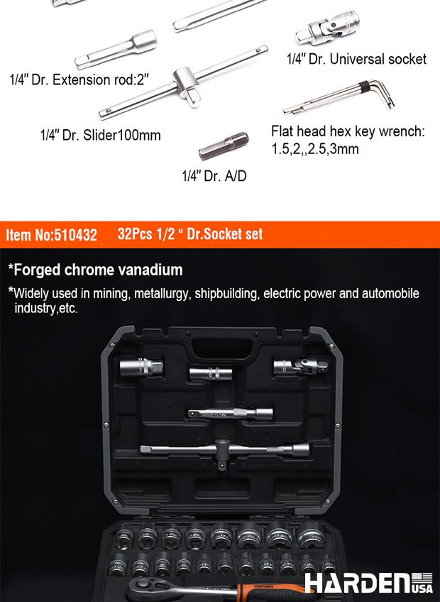 46Pcs 1/4 " Dr. Socket set