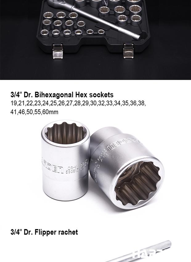 46Pcs 1/4 " Dr. Socket set