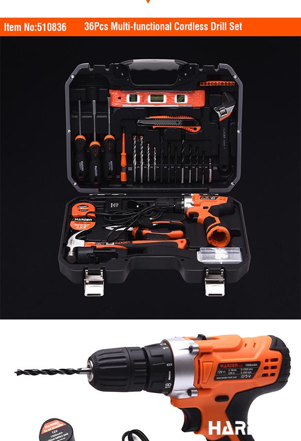36Pcs Multi-functional Cordless Drill Set