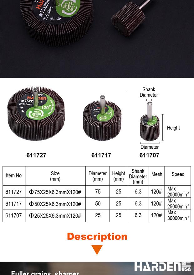 120 Mesh Flap wheel with shaft