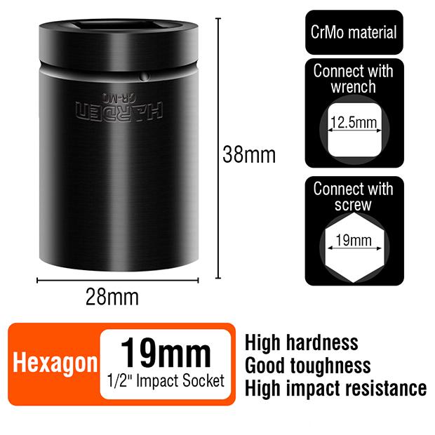 10Pcs 1/2" Impact Socket Set