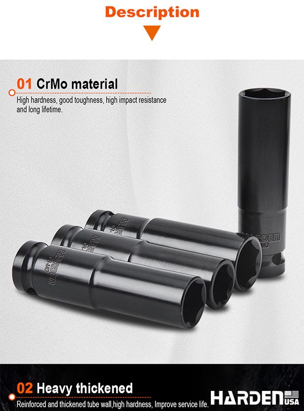 10Pcs 1/2" Impact Deep Socket Set