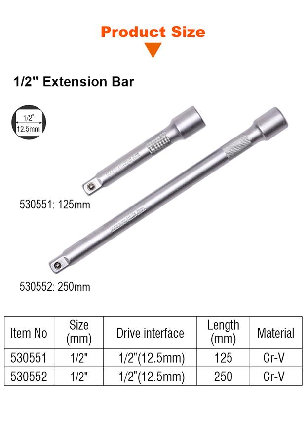 50mm / 100mm 1/4" Extension Bar