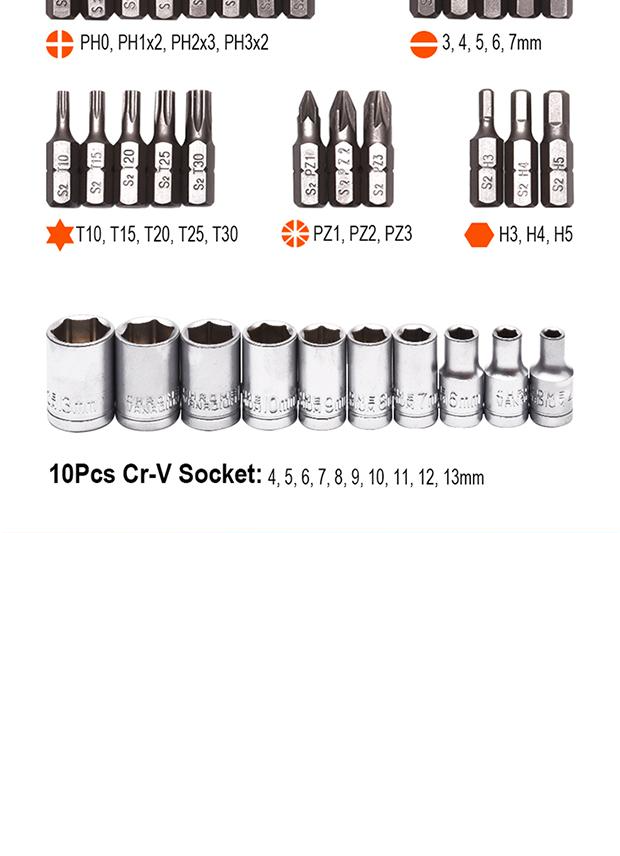 47Pcs Ratchet Screwdriver Set