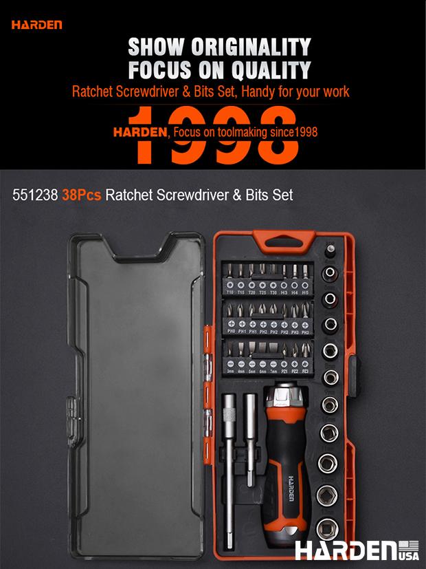 38Pcs Ratchet Screwdriver & Bits Set