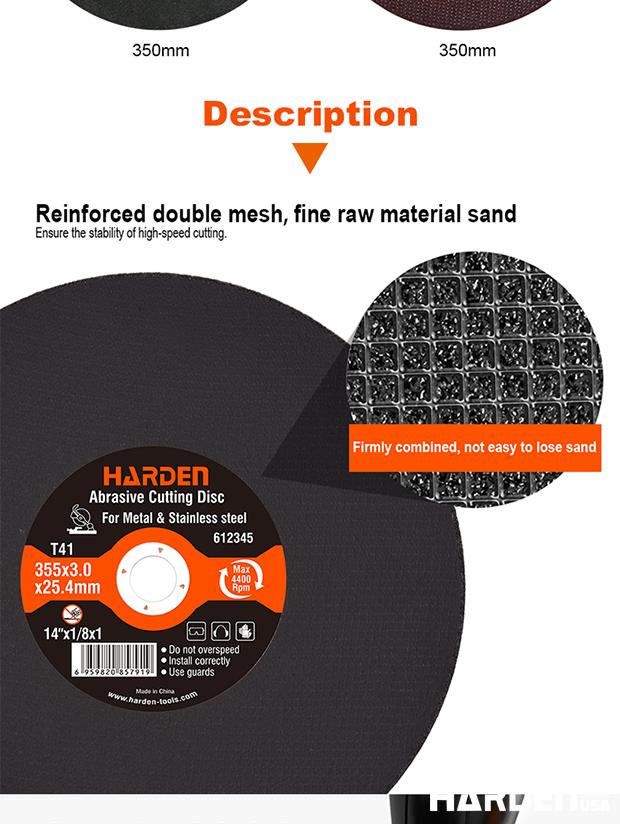 350x2.8x25.4MM Abrasive Cutting Disc