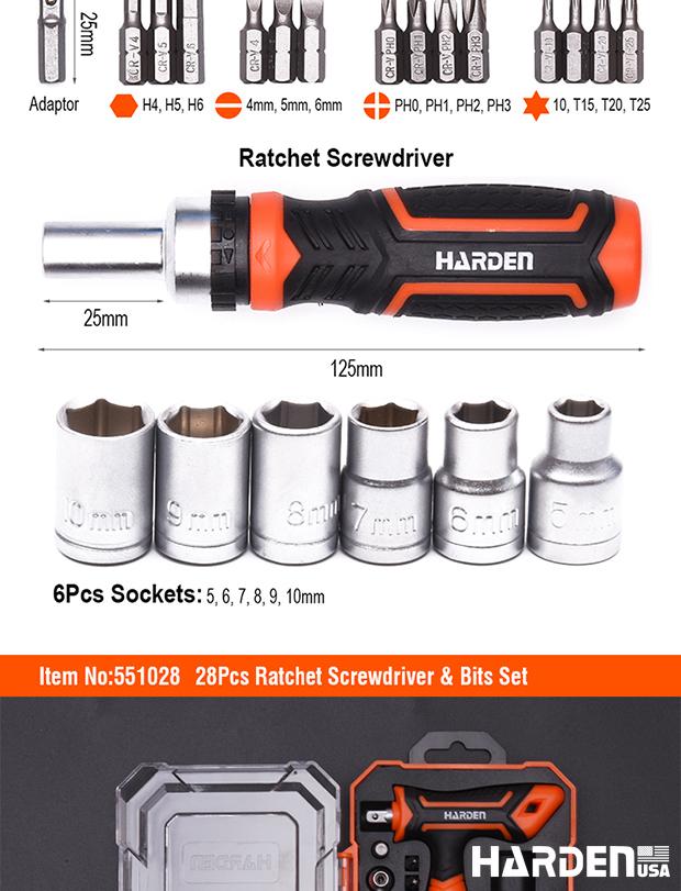 39Pcs Ratchet Screwdriver & Bits Set