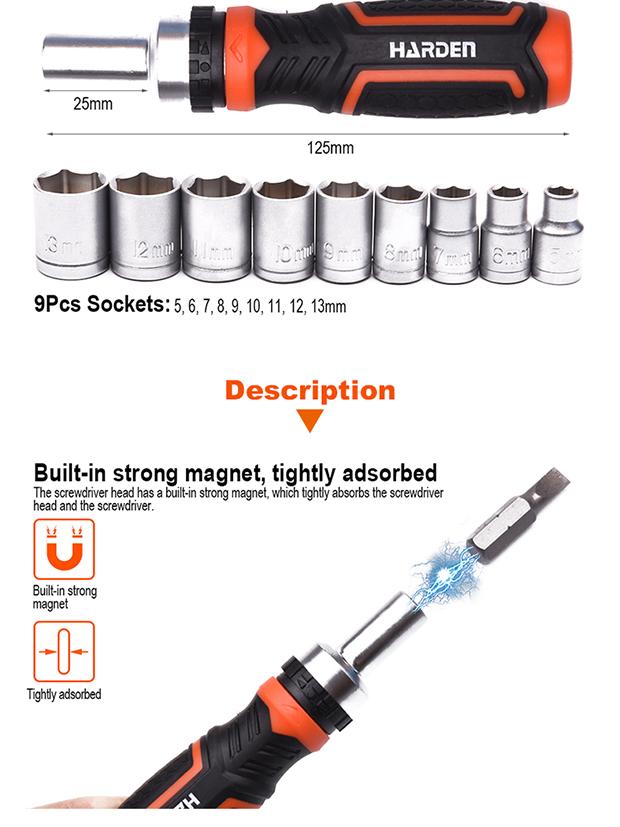28Pcs Ratchet Screwdriver & Bits set