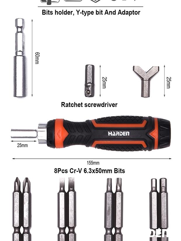 28Pcs Ratchet Screwdriver & Bits set