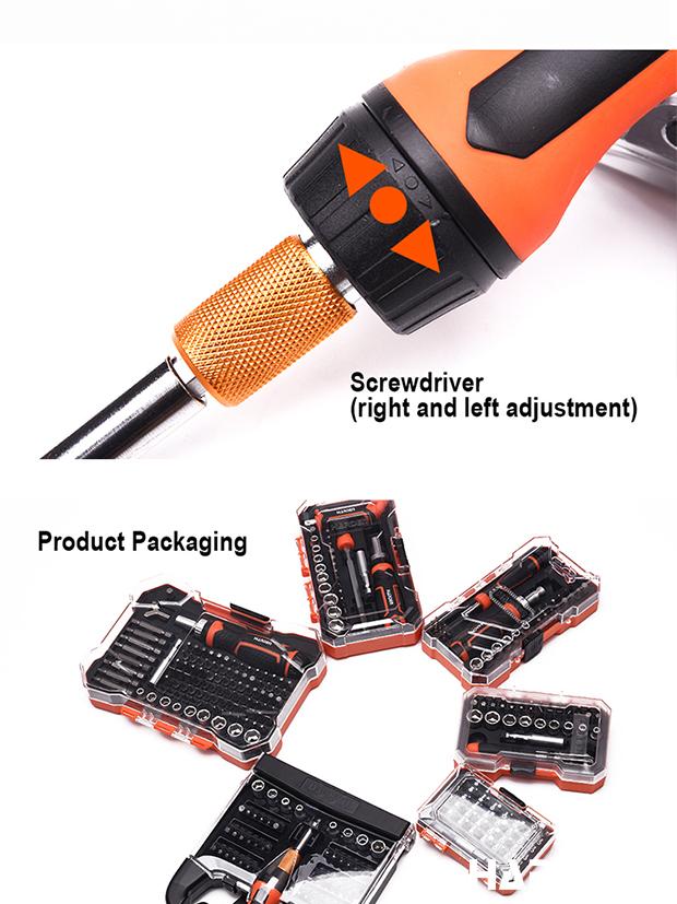 46Pcs Ratchet Screwdriver & Bits Set