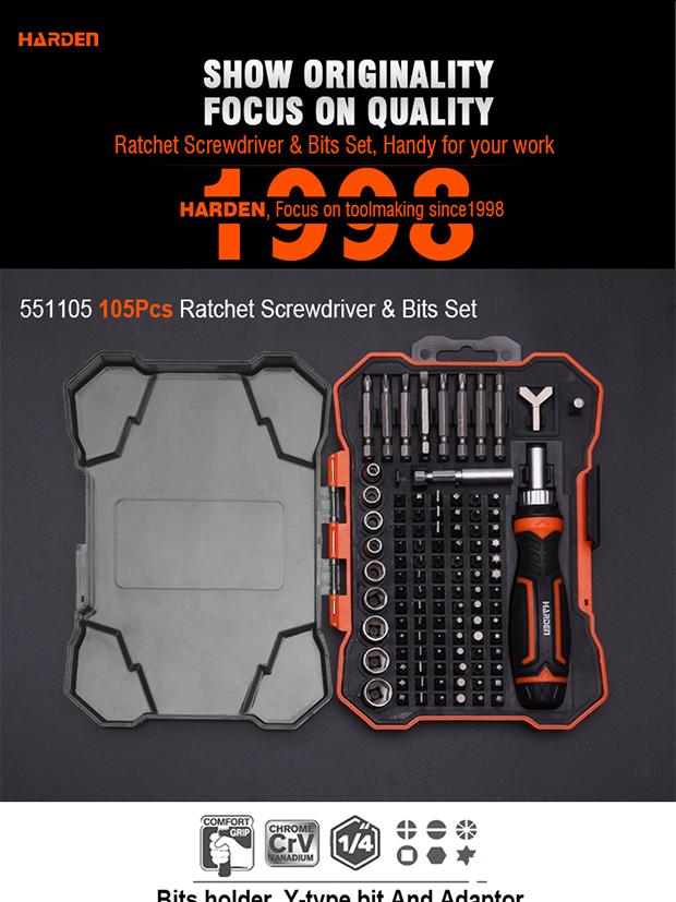 105Pcs Ratchet Screwdriver & Bits Set