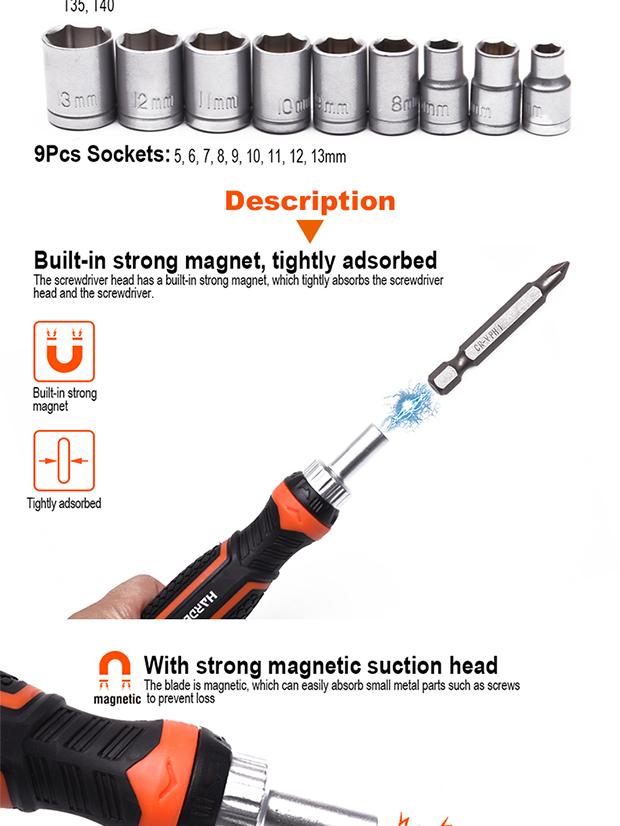 105Pcs Ratchet Screwdriver & Bits Set