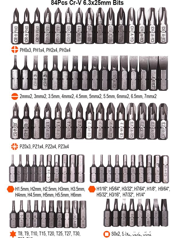 105Pcs Ratchet Screwdriver & Bits Set