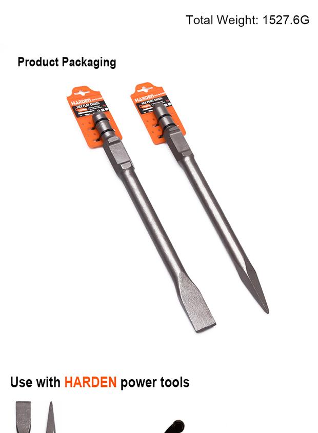 30X410mm Hex Point & Flat Chisel