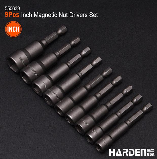 9Pcs Inch Magnetic Nut Drivers Set