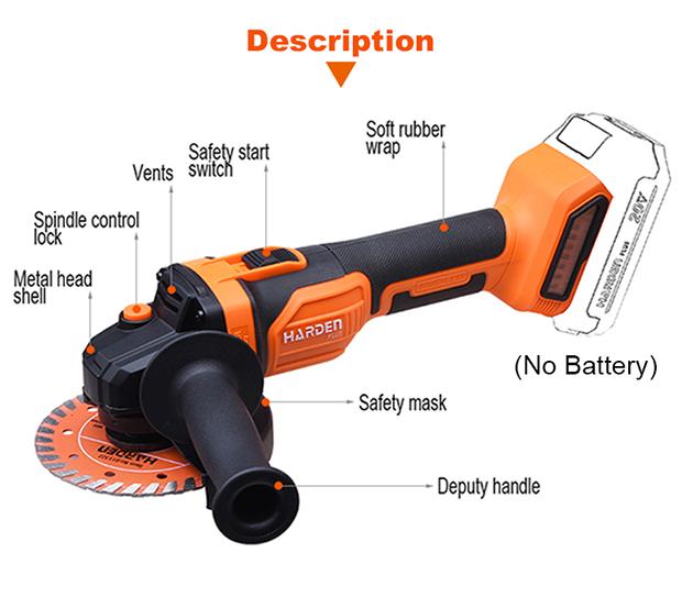 20V Brushless Cordless Angle Grinder