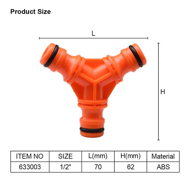 1/2" Water Hose 3 Way Splitter Connector