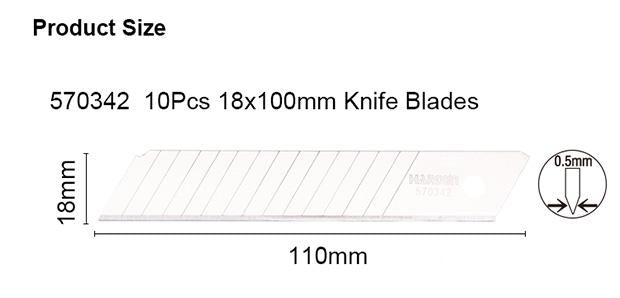 10Pcs 18x100mm Knife Blades