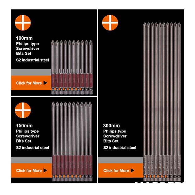 10Pcs PH2x100mm Screwdriver Bits Set