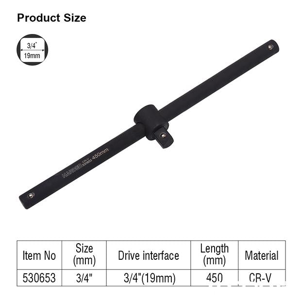 450mm 3/4" T Type Sliding Bar