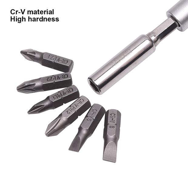 7Pcs 1/4"x25mm Bits Set