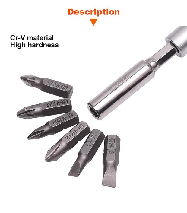 7Pcs 1/4"x25mm Bits Set
