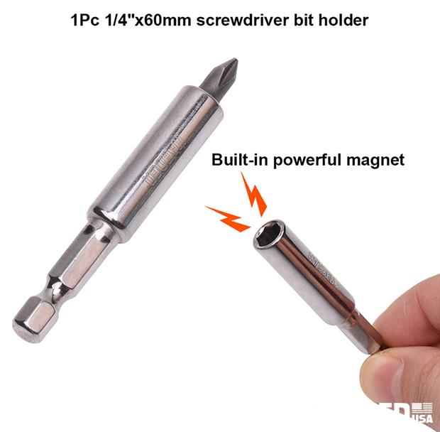 7Pcs 1/4"x25mm Bits Set