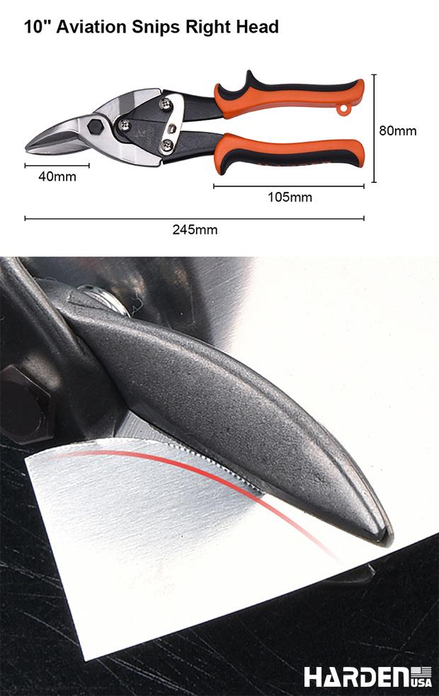 10" Aviation Snips Straight Head