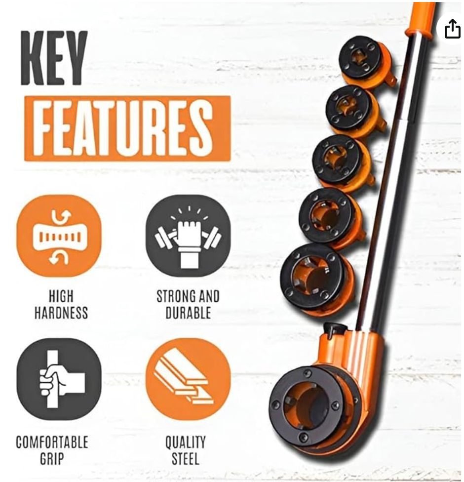 American Type 9Pcs Pipe Threading Set